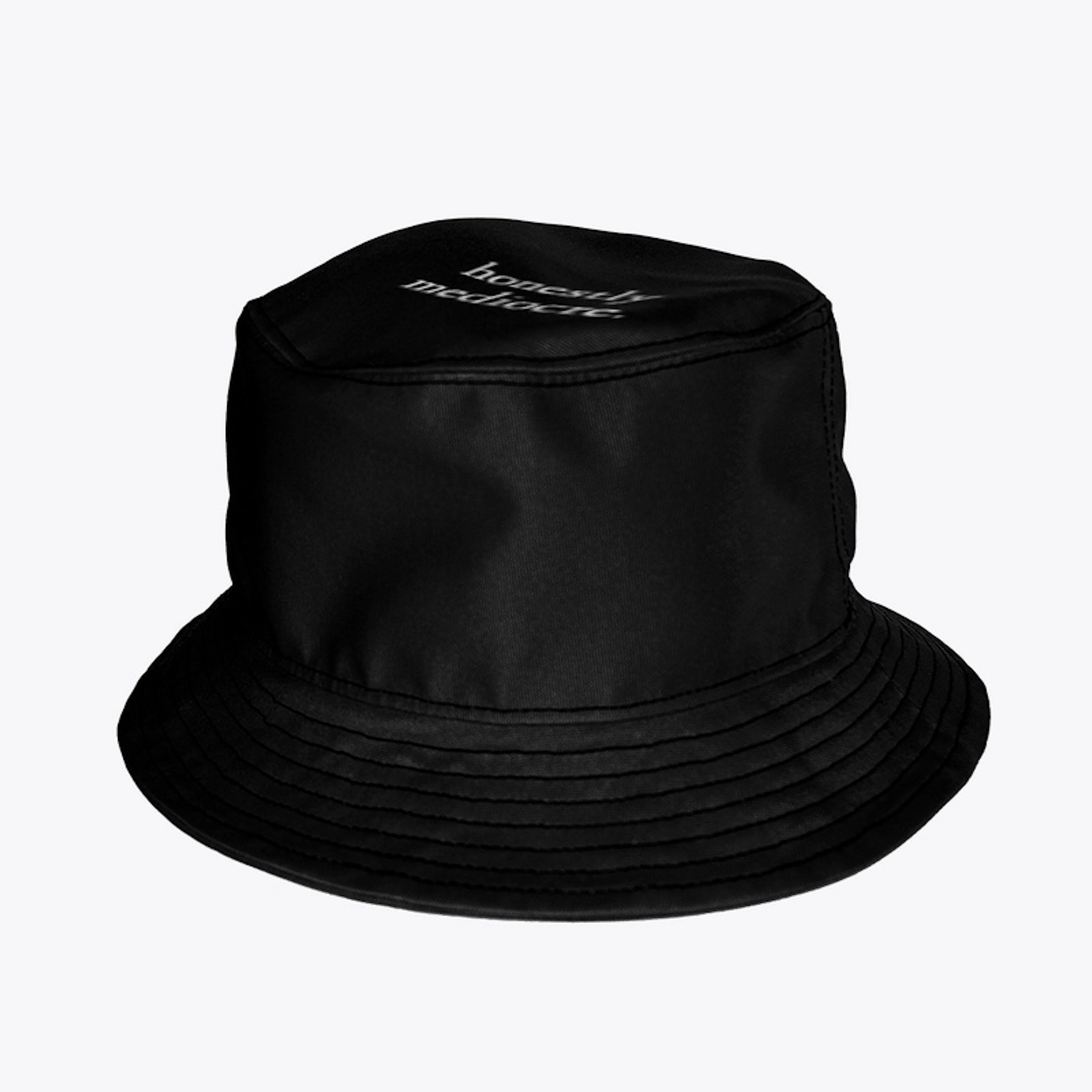 honestly mediocre black bucket hat.