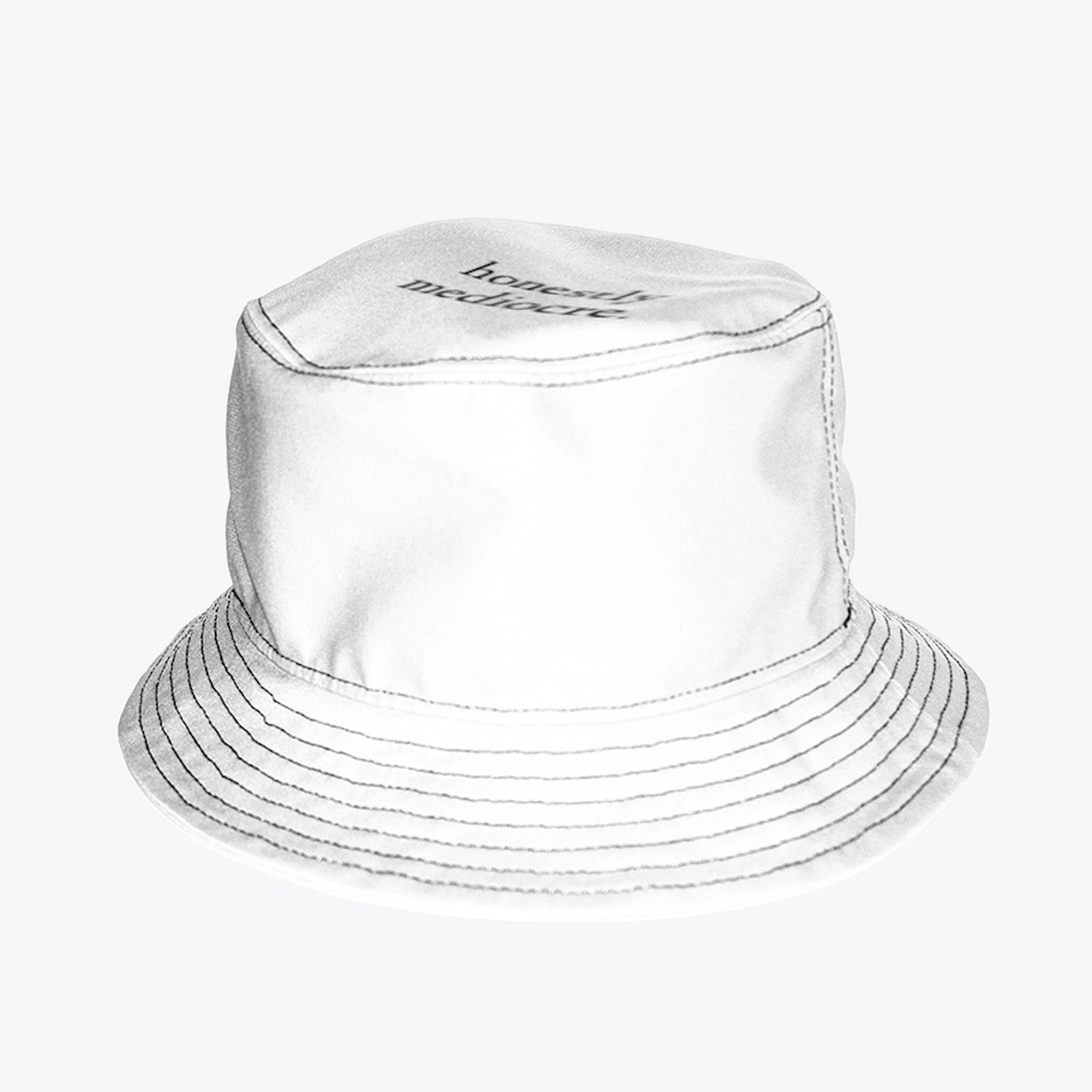 honestly mediocre white bucket hat.
